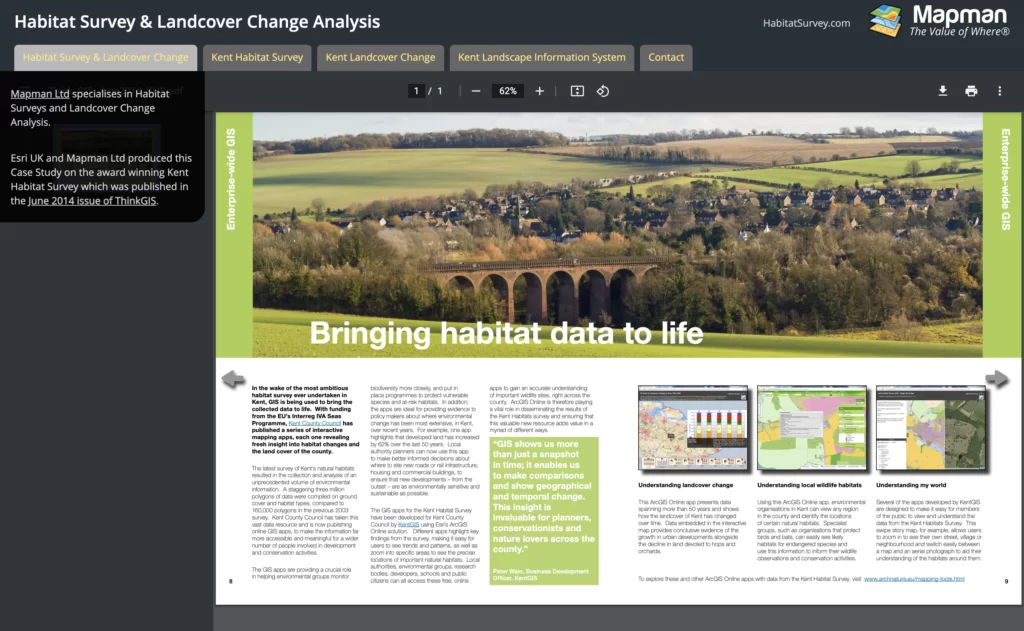 Habitat Survey & Landcover Change from Mapman